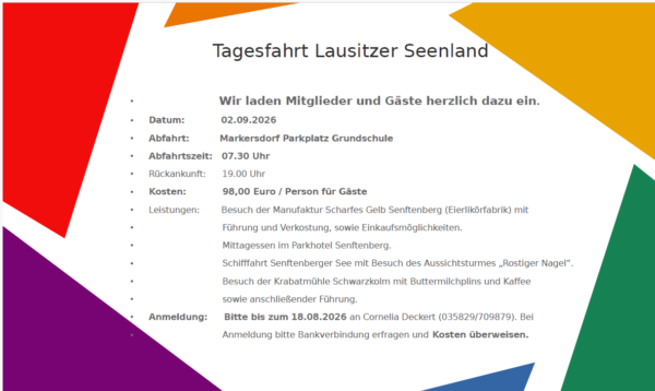 Tagesfahrt Lausitzer Seenland